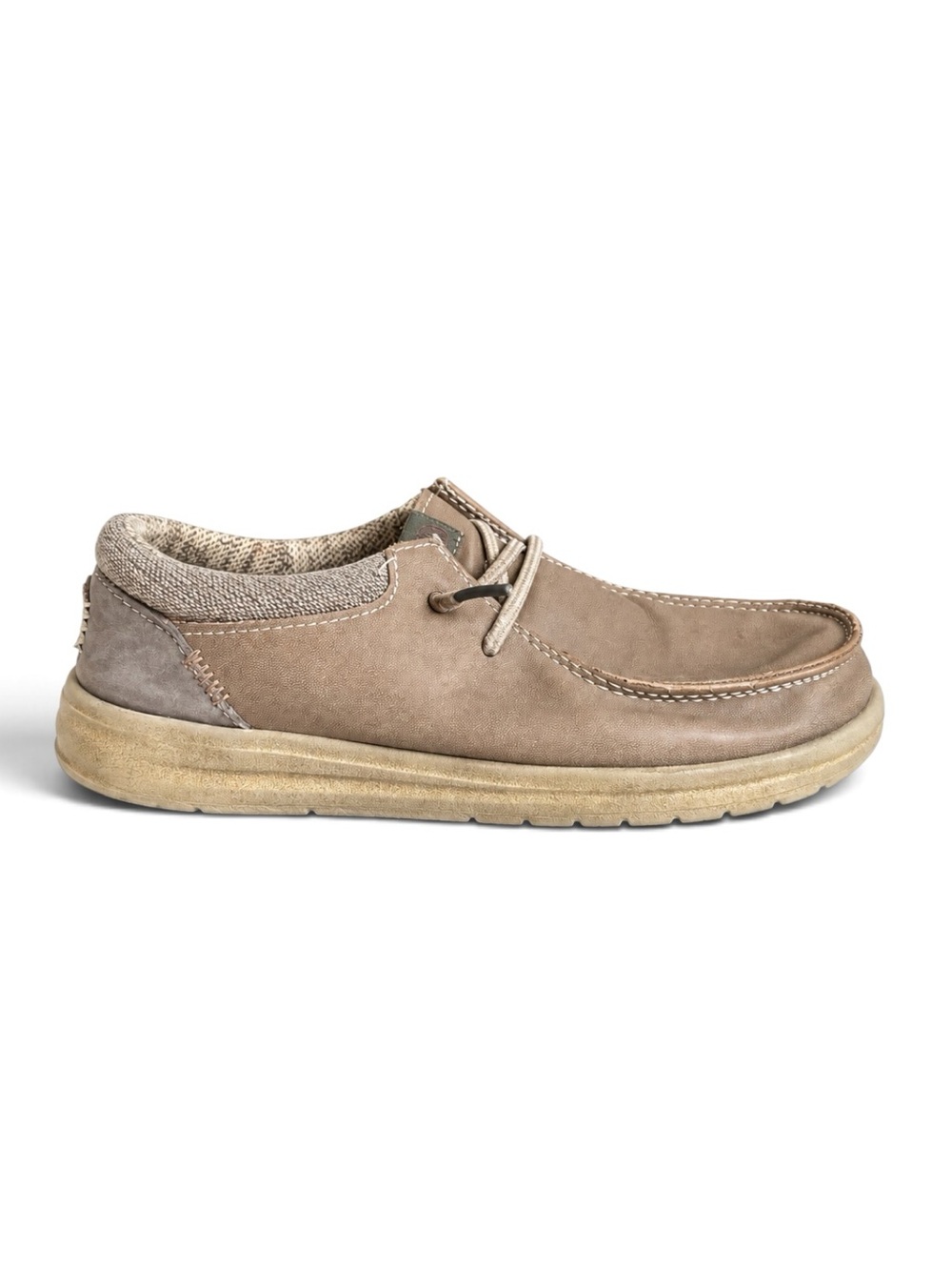 Hey Dude Paul Y Classic Slip On Casual Shoes Brown Tan Kids Size 3 - Picture 1 of 14